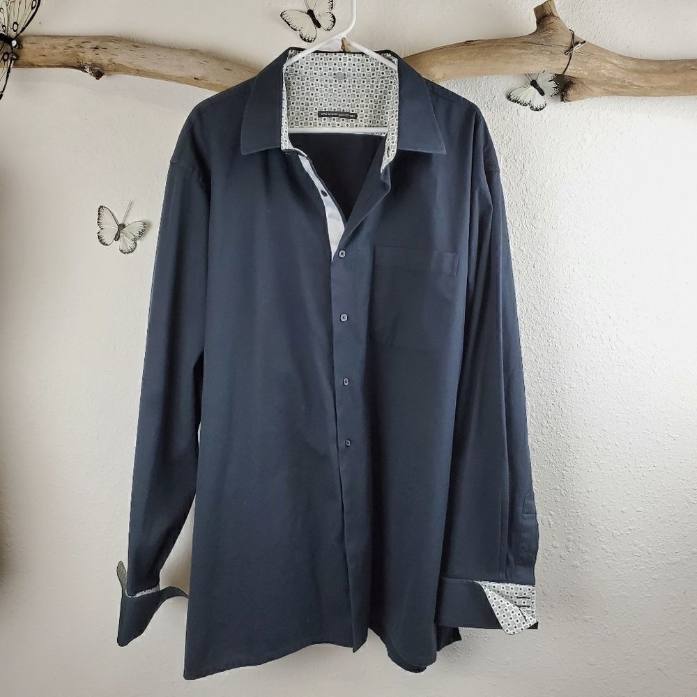 Visconti 2 ply mercerized cotton button up shirt